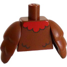 LEGO Rødbrun Minifigur Overkropp, Rød Halsbånd, Svart FatherLines og Fugl Vinger (973)