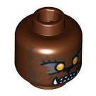 LEGO Reddish Brown Minifigure Head Hairy with Sharp Teeth and Dog Nose (Safety Stud) (3626 / 94585)