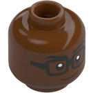 LEGO Reddish Brown Minifigure Head with Decoration (Recessed Solid Stud) (3274)