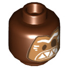 LEGO Reddish Brown Minifigure Head with Decoration (Recessed Solid Stud) (3626 / 29731)