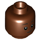 LEGO Rötlich-braun Minifigure Kopf mit Dekoration (Einbau-Vollbolzen) (3626 / 93681)