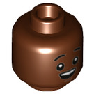 LEGO Rötlich-braun Minifigure Kopf mit Dekoration (Einbau-Vollbolzen) (3626 / 93682)