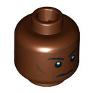 LEGO Rötlich-braun Minifigure Kopf mit Dekoration (Sicherheitsbolzen) (3626 / 89777)