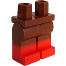 LEGO Roodachtig bruin Minifiguur Heupen en benen met Rood Boots (21019 / 77601)