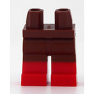 LEGO Roodachtig Bruin Minifigure Heupen en benen met Rood Boots (21019 / 77601)