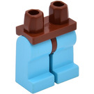 LEGO Rötlich-braun Minifigure Hüften mit Sky Blau Beine (3815 / 73200)