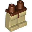 LEGO Rötlich-braun Minifigure Hüften mit Tan Beine (3815 / 73200)