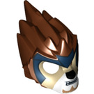 LEGO Reddish Brown Minifigure Lion Head with Tan Face and Dark Blue Headpiece (11129 / 13025)