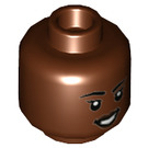 LEGO Reddish Brown Monica Rambeau Head (Recessed Solid Stud) (3626)