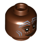 LEGO Reddish Brown Nakia Minifigure Head (Recessed Solid Stud) (1766 / 3626)