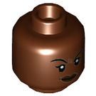 LEGO Reddish Brown Nakia with Red Top Minifigure Head (Recessed Solid Stud) (3626 / 37244)