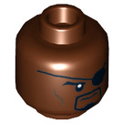 LEGO Reddish Brown Nick Fury Minifigure Head (Recessed Solid Stud) (3626 / 11499)