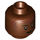 LEGO Reddish Brown Okoye Minifigure Head (Recessed Solid Stud) (1791 / 3626)