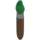 LEGO Reddish Brown Paint Brush with Green Top and Silver Rim (14428 / 65695)