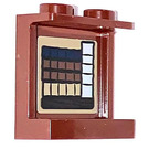 LEGO Reddish Brown Panel 1 x 2 x 2 with Books (2 brown horizontal) Sticker with Side Supports, Hollow Studs (6268)