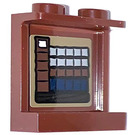LEGO Reddish Brown Panel 1 x 2 x 2 with Books (2 gray horizontal)  Sticker with Side Supports, Hollow Studs (6268)