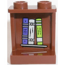 LEGO Brun rougeâtre Panneau 1 x 2 x 2 avec Books (Inside) Autocollant avec supports latéraux, tenons creux (6268)