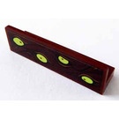 LEGO Reddish Brown Panel 1 x 4 with Rounded Corners with Four Yellowish Green Eyes Sticker (15207)