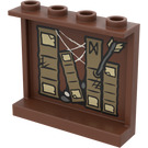 LEGO Reddish Brown Panel 1 x 4 x 3 with Books and Arrow Model Right Side Sticker with Side Supports, Hollow Studs (60581)
