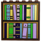 LEGO Reddish Brown Panel 1 x 6 x 5 with Bookcase, Books Sticker (59349)