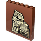 LEGO Reddish Brown Panel 1 x 6 x 5 with Posters Dark Mark Spotted, Undesirable No. 1 Harry Potter, Public Notice Beware Sticker (59349)