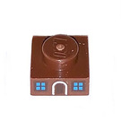 LEGO Reddish Brown Plate 1 x 1 with Door and Windows (3024)