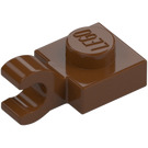 LEGO Reddish Brown Plate 1 x 1 with Horizontal Clip (Thick Open 'O' Clip) (52738 / 61252)