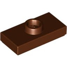 LEGO Reddish Brown Plate 1 x 2 with 1 Stud (with Groove) (3794)