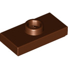 LEGO Reddish Brown Plate 1 x 2 with 1 Stud (with Groove and Bottom Stud Holder) (15573 / 78823)