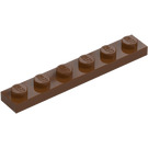 LEGO Červenohnědá Deska 1 x 6 (3666)