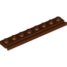 LEGO Brun rougeâtre assiette 1 x 8 avec Porte Rail (4510)