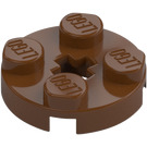 LEGO Reddish Brown Plate 2 x 2 Round with Axle Hole (with '+' Axle Hole) (4032)