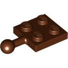 LEGO Reddish Brown Plate 2 x 2 with Ball Joint and No Hole in Plate (3729)