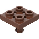 LEGO Roodachtig Bruin Plaat 2 x 2 met Onderzijde Pin (Kleine gaten in plaat) (2476)