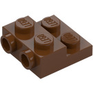 LEGO Reddish Brown Plate 2 x 2 x 0.7 with 2 Studs on Side (4304 / 99206)