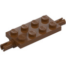 LEGO Punaruskea Levy 2 x 4 jossa Tapit (30157 / 40687)