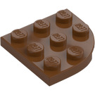 LEGO Červenohnědá Deska 3 x 3 Kolo Roh (30357)