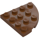 LEGO Roodachtig bruin Plaat 4 x 4 Rond Hoek (30565)