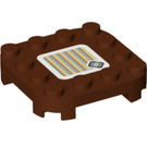 LEGO Reddish Brown Plate 4 x 4 x 0.7 with Rounded Corners and Empty Middle with Raft Scanner Code (66792 / 77770)