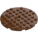 LEGO Roodachtig bruin Plaat 8 x 8 Rond Cirkel (74611)