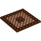 LEGO Brun rougeâtre assiette 8 x 8 avec Grille (Trou au centre) (4047 / 4151)