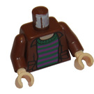LEGO Reddish Brown Ron Weasley with Brown Shirt and Striped Jumper Torso (973)