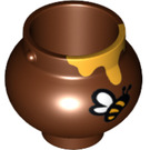 LEGO Roodachtig Bruin Afgerond Pot / Cauldron met Honey en Bee (13556 / 98374)
