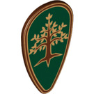 LEGO Reddish Brown Shield - Long with Tree with Gold Leaves (2586 / 12644)