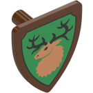 LEGO Reddish Brown Shield - Triangular with Deer Decoration (3846 / 69360)