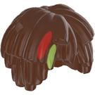 LEGO Roodachtig bruin Kort haar met Layered Mop Top met Limoen en Rood Streaks (2003)