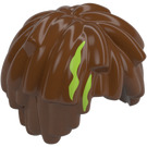 LEGO Reddish Brown Short Hair with Layered Mop Top with Lime Streaks (2003 / 103025)