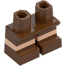 LEGO Reddish Brown Short Legs with "Flesh Line" (16709 / 41879)