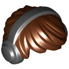 LEGO Rötlich-braun Kurz Tousled Haar mit Schwarz Headphones (18326)