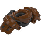 LEGO Reddish Brown Shoulder Armor and Face Mask with Pearl Dark Gray Scabbard (4923)